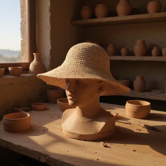 🆕 Khaki Woven Wide Brim Sun Hat Adjustable Foldable Travel-Friendly Beach Vacay - Picture 10 of 10